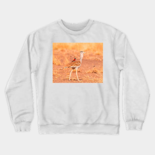 lazy bird riding ostrich Crewneck Sweatshirt by NP-Pedia